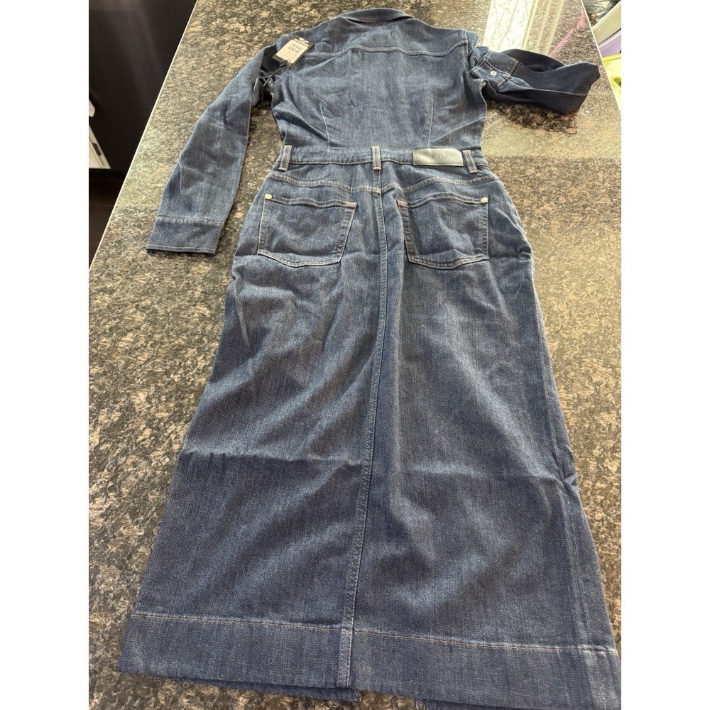 7 For All Mankind WEIGHTLESS DENIM MAXI DRESS Size S Blue Dress $298‎ NWT - Picture 10 of 11